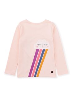 A throwback from our Sweden collection, this rainbow and cloud make a perfectly stylish pair. Crafted from 100% soft cotton jersey, this double-sided tee is great paired with joggers, leggings, and more. You might say the sky's the limit. Visit our Global Shop to see more of our favorite styles from around the world. Playful Crew Neck T-shirt For Loungewear, Playful Cotton T-shirt With Unicorn Print, Trendy Cotton T-shirt For Playwear, Trendy Cotton T-shirt With Rainbow Print, Soft-washed Cotton Tops For Playwear, Playful Cotton Tops For Loungewear, Playful Graphic Print Tops For Loungewear, Playful Rainbow Print Top, Fun Rainbow Print Tops