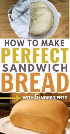 how to make perfect sandwich bread with 5 ingredients and no kneads or preservaties