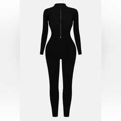 Brand New, Runs Small. Size Large But Fits Like A Medium. Black Stretch Jumpsuits And Rompers For Loungewear, Chic Black High Stretch Unitard, Black High Stretch Jumpsuits And Rompers For Loungewear, Black Stretch Overall Jumpsuits, High Stretch Black Jumpsuits For Loungewear, Black High Stretch Bodysuit For Loungewear, Fitted Black Overall Jumpsuits And Rompers, Black Fitted Overall Jumpsuit, Fitted Black Overall Jumpsuit