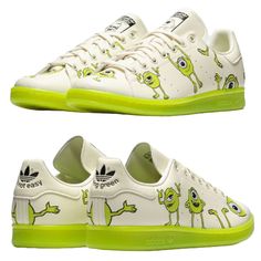 Adidas Stan Smith Originals Monsters Inc Mike Wazowski Disney Primegreen New 8.5 9.5 Art Fz2706 #127239732 First, We’re To See The Pixar Film’s Green Protagonist, Mike Wazowkski, Atop The Frame Of A Neutral-Colored Stan Smith. While The Tumbled Leathers Of Its Construction Are Completely Neutral Same For The Laces, Tongue, And Heel Tab The Sole Contrasts In A Green Tint, One Made To Mimic The Aforementioned Character Himself. Elsewhere, For A More Playful And Overt Tribute, The One-Eyed Monster Mike Wazowski And Sully, Monsters Inc Mike, Mike From Monsters Inc, Original Monster, Adidas Shoes Originals, Mike Wazowski, Adidas Classic, Adidas Originals Superstar, Red Sneakers