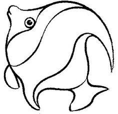 a black and white drawing of a fish with an oval shaped body in the center