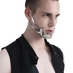 Gender: Unisex Material: Metal Metals Type: Tin Alloy Cyberpunk Accessories, Gothic Mask, Plague Doctor Costume, Ghost Face Mask, Punk Rock Style, Rave Mask, Alien Face, Butterfly Mask, Metal Mask