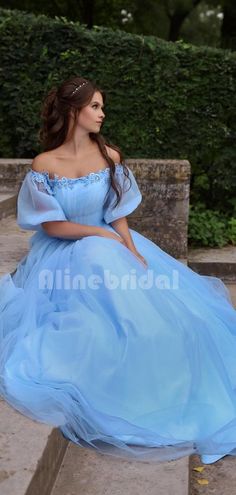 Baby Blue Princess Off-shoulder Floral Tulle A-line Long Prom Dress, PD3075 This dress could be custom made, there are no extra cost to do custom size and color. Lace up back or zipper back are all available. Description1, Material: tulle, appliques, elastic satin.2, Color: it can be in custom color, please contact us and tell us style number, then we will send you more colors to choose.3, Size: standard size or custom size, if dress is custom made, we need measurement as following, please leave Best Oscar Dresses, Shoulder Applique, Trendy Prom Dresses, Best Prom Dresses, Purple Prom Dress, Oscar Dresses, Most Beautiful Dresses, Pretty Prom Dresses, Pageant Dress