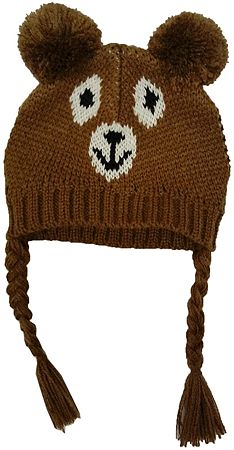 Bear Hat Playful Brown Hat, One Size Fits Most, Adjustable Brown Beanie For Winter, Cute Brown Winter Beanie, Playful Brown Winter Hat, Adjustable Cozy Brown Hat, Cozy Adjustable Brown Beanie, Brown Hand Knitted Beanie Cap, Hand Knitted Brown Beanie, Brown Hand Knitted Hat One Size