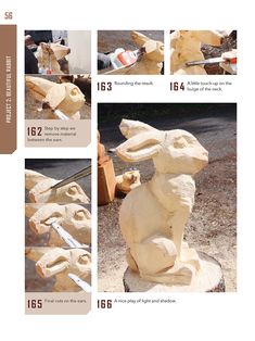 the instructions for carving a rabbit statue