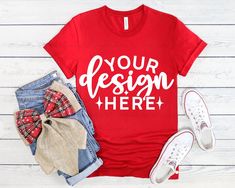 Customizable Red Crew Neck Shirt, Customizable Red Short Sleeve T-shirt, Red Customizable Short Sleeve T-shirt, Customizable Red Short Sleeve Tops, Customizable Red Casual T-shirt, Red Custom Print Crew Neck Shirt, Casual Red Customizable T-shirt, Red Casual Customizable Shirt, Tee Mockup