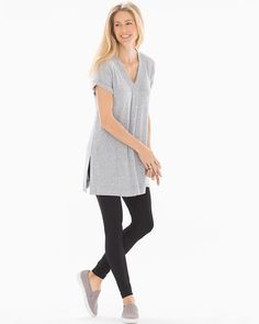 Soma Brushed Knit Short Sleeve Tunic Heather Grey Postpartum Clothes, Post Partum Outfits, Challenge Accepted, Fantasy Closet, The Vanishing, Tunic Sweatshirt, Knit Short, Short Sleeve Tunic, Knit Shorts