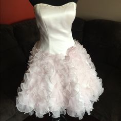 This Sweet And Stunning Cocktail Dress Is Perfect For Homecoming Or Pageant Fun Fashion Wear! It Has Some Slight Discoloration Around The Gems From Self Tanner, But Not Noticeable From A Distance. It Has An Interior Cincher, So The Dress Will Stay In Place! Size 6. Dress Light Pink, Self Tanner, Fun Fashion, Book Decor, Fashion Wear, Dream Wardrobe, To My Daughter, Homecoming, Pink Ladies