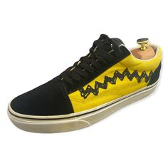 RARE🔥 Vans Peanuts Old Skool Charlie Brown Good Grief Sneakers Sz 9.5 Yellow. Preowned, please all pictures. Bottom white part of shoe has been touched up with whitener. The shoes are in good condition. Sold as is No returns Vintage Lace-up Skate Shoes For Streetwear, Vintage Vans Sneakers For Streetwear, Vintage Vans Low-top Sneakers, Vintage Yellow Sneakers For Streetwear, Vintage Low-top Skate Shoes With Laces, Urban Low-top Custom Vans Sneakers, Vans Canvas Shoes For Streetwear With Rubber Waffle Outsoles, Vans Custom Sneakers For Streetwear, Custom Vans Sneakers For Streetwear