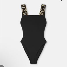 Brand New Never Worn Size 2 See Pics For Measurements Taken From Versace Website Versace Gold, One Piece Swimsuit, Womens Swim, Versace, One Piece, Brand New, Women Shopping, Black, Color