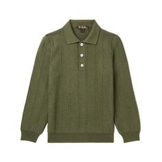 Loro Piana Kids' polo shirt has been knitted in Italy from wool, silk and cashmere-blend piqué that's as soft as it is breathable. It's designed to fit comfortably and has pearlescent buttons that'll make it easy to get on and off. Kids Collection, Pique Polo Shirt, Green Wool, Loro Piana, T-shirt Polos, Mens Polo Shirts, Mr Porter, Fashion News, Porter