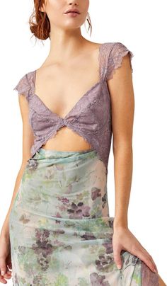 Free People Suddenly Fine Floral Print Cutout Lace Trim Nightgown | Nordstrom Summer V-neck Nightgown With Delicate Lace, Sheer Lace V-neck Sleepwear, Elegant Floral Print V-neck Sleepwear, V-neck Lace Dress For Loungewear, Fitted V-neck Sleepwear For Wedding Night, Sheer Lace V-neck Nightgown, Feminine Sheer V-neck Sleepwear, Summer V-neck Sleepwear With Delicate Lace, Summer Lace V-neck Sleepwear