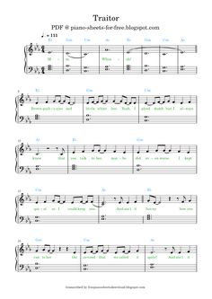 sheet music for piano with the words tattor on it