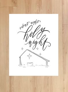 a handwritten christmas card with the words merry holly night