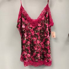 100% Silk Cami B1 Pink Floral Print V-neck Camisole, Pink Camisole For Loungewear, Fitted Pink Floral Print Camisole, Feminine Pink Floral Print Camisole, Pink Sleepwear With Floral Print And Spaghetti Straps, Pink Cami Sleepwear With Built-in Bra, Pink Beach Camisole, Pink Fitted Camisole Sleepwear, Fitted Pink Camisole Sleepwear