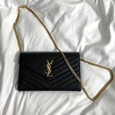 In Excellent Condition! Authentic. Does Not Come With Any Box Or Bags Unfortunately. Hoco Purses, Cute Black Purse, Ysl Purses, Ysl Black Bag, Ysl Wallet On Chain, Bags Ysl, Ysl Purse, Saint Laurent Purse, Ysl Wallet