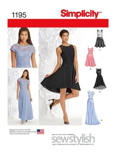 an image of women's dress sewing pattern