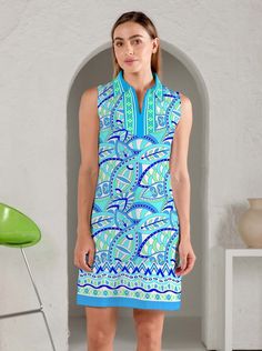 Our Valencia Print Cotton Knit Dress! Hand-screen printed for a unique design, this dress is perfect for any occasion - from casual wear to parties, beach vacations, and office events. Show off your adventurous spirit and stand out from the crowd! Content:95% Cotton, 5% Spandex Care: Machine wash separately in cold water Tumble dry low temperature and remove promptly.  Do Not use bleach Size Chart: Get the perfect fit with our Size chart included in product pictures. With accurate measurements, Green Sleeveless Graphic Print Dress, Green Sleeveless Dress With Graphic Print, Sleeveless Green Dress With Graphic Print, Sleeveless Graphic Print Vacation Dresses, Blue Graphic Print Dress For Vacation, Blue Graphic Print Dresses For Vacation, Xxxl Dress, Beach Vacations, Dresses Xxl