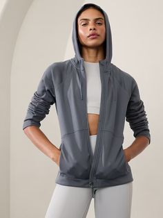 Unstoppable Full Zip Jacket | Athleta Midweight Long Sleeve Track Jacket For Athleisure, Midweight Long Sleeve Track Jacket Athleisure, Midweight Long Sleeve Track Jacket In Athleisure Style, Midweight Athleisure Track Jacket For Sports, Long Sleeve Activewear With Drawstring Hood For Training, Winter Training Hoodie In Athleisure Style, Training Activewear With Drawstring Hood And Long Sleeves, Athleisure Winter Training Hoodie, Winter Athleisure Hoodie For Training