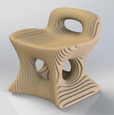 a wooden chair that looks like it is made out of wood