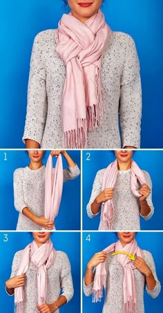 Scarf Knots, Scarf Tutorial, Ways To Wear A Scarf, How To Wear A Scarf, Diy Scarf