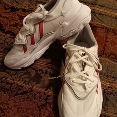 For Sale Is A Pair Of Adidas Ozweego W Sneakers/Shoes (Ho4260). They Are A White / Rose Tone / Victory Crimson) Colorway And Are A Women's Size 10. These Are Brand New And There Is No Box. Please Look At My Other Listings Including Other Shoes/Clothing And More. Adidas Casual Platform Sneakers For Sports, White Chunky Sneakers For Jogging In Spring, White Chunky Sneakers For Spring Jogging, Sports Platform Sneakers With White Laces, Casual Chunky Sneakers With Boost Midsole For Spring, Spring Casual Chunky Sneakers With Boost Midsole, Casual White Slip-on Chunky Sneakers, Adidas White Platform Sneakers With Boost Midsole, Adidas White Platform Sneakers For Sports