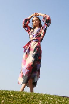 Introducing the epitome of springtime elegance: the Satin Tencel Sunita Maxi Dress, now available in our enchanting new spring prints. Inspired by pastel abstract art and jewel tones, these dreamy prints evoke a sense of whimsy and sophistication.Crafted with care and attention to detail, the Sunita Maxi Dress features a timeless v-neckline and long sleeves, creating a look that's both graceful and refined. Its flowing silhouette drapes beautifully, flattering women of all sizes and shapes.Each Elegant Abstract Print Maxi Dress For Spring, Elegant Maxi Dress With Abstract Print For Spring, Elegant Spring Maxi Dress With Abstract Print, Elegant Spring Dress With Digital Print, Elegant Spring Dresses With Digital Print, Multicolor Silk Midi Dress With Abstract Print, Elegant Multicolor Digital Print Maxi Dress, Chic Flowy Midi Dress With Abstract Print, Chic Abstract Print Spring Dresses