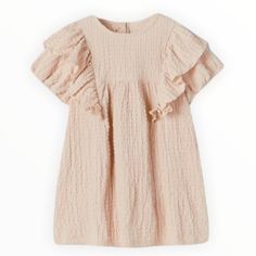 Nwt Zara Girls Textured Ruffle Sleeve Dress In Ecru, Size 4/5 Cute Ruffle Sleeve Dress For Dress-up, Cute Ruffle Sleeve Dress-up Dresses, Cotton Ruffle Sleeve Dress For Dress-up, Cotton Ruffled Dresses For Dress-up, Cotton Ruffle Sleeve Dress, Pink Ruffle Sleeve Dress-up Dresses, Pink Ruffle Sleeve Dress For Dress-up, Cotton Dress With Ruffle Sleeves For Dress-up, Ruffle Sleeve Dress With Ruffle Hem For Dress-up