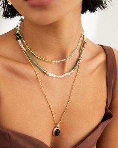 Metal：18ct Gold Plated on Sterling Silver Gemstone：Green Aventurine，Fresh Water Pearl，Dyed Green Quartz, Dyed Green Calcite Length: 380mm+60mm(15”+2.4”) Weight: 18.3g Bead Pearl Necklace, Green Calcite, Water Pearl Necklace, Green Quartz, Fresh Water Pearl, Pearl Gemstone, Freshwater Pearl Necklaces, Metal Bracelets, Gemstone Bracelets