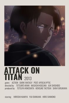 the poster for attack on titan 2013 shows an anime character with black hair and glasses