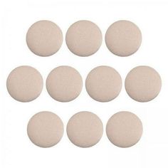 six beige round pads for sewing and crafting on a white background, set of 6