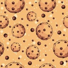 an orange background with brown and black bubbles