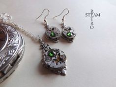 10% off with coupon code:SALE15  Steampunk Jewelry by SteamRetro Steampunk Metal Jewelry With Round Pendant, Steampunk Metal Round Pendant Jewelry, Steampunk Metal Pendant Jewelry, Steampunk Silver Jewelry For Weddings, Silver Steampunk Metal Jewelry, Silver Steampunk Jewelry For Party, Steampunk Round Pendant Jewelry Gift, Handmade Steampunk Style Pendant Jewelry, Steampunk Handmade Jewelry For Jewelry Making