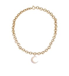 Description Handcrafted in 18 karat Yellow gold, this Pave Midsize Mixed Link Chain with our Diamond Crescent Medallion represents Karma. The crescent moon which was chosen from the latin word "crescere," to grow. Every day is a new day to work towards truth and balance. We have a choice regarding what kind of energy we want to put out there in the world. This piece can be hand-engraved to express something unique to you; personal initials, the initials of a loved one, or the first letters of th Crescent 14k Gold Engraved Necklace, Fine Jewelry Crescent Moon Charm Necklace, Elegant Crescent Engraved Necklace, Elegant Engraved Crescent Necklace, Heirloom Crescent Jewelry For Gifts, Heirloom Crescent Jewelry Gift, Engraved Moon-shaped Yellow Gold Necklace, Gold Moon-shaped Jewelry With Polished Finish, Engraved Moon Shaped Yellow Gold Necklace