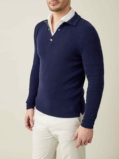 LUCA FALONI | PURE CASHMERE POLO SWEATER | MADE IN ITALY