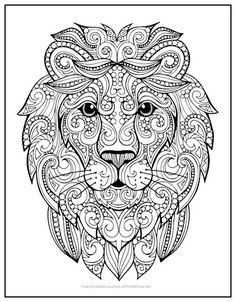 a lion's head with intricate patterns on it