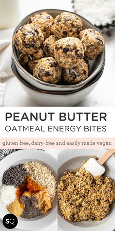 the ingredients for peanut butter oatmeal energy bites