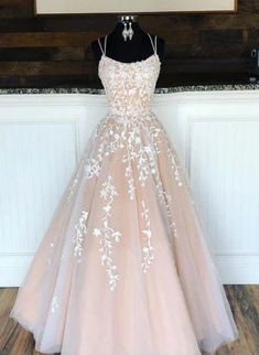 Prom Dress Black, Spaghetti Strap Prom Dress, Lace Ball Gowns, Floor Length Prom Dresses, Pink Prom, فستان سهرة, Color Champagne, Pink Prom Dresses, Lace Evening Dresses