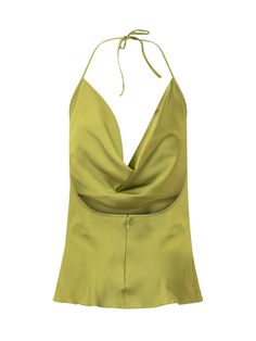 Sleeveless Tie-back Top For Night Out, Sleeveless Tie Back Top For Night Out, V-neck Tie Back Halter Top For Night Out, Sleeveless Tie Back Tank Top For Night Out, Sleeveless Tie Back Top For Party, Sleeveless Silk Halter Top, Chic Silk Tops With Tie Back, Chic Silk Tie Back Top, Chic Sleeveless Tie Back Blouse