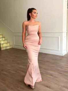 Luxury Pink Strapless Dress With Fitted Bodice, Luxury Feminine Pink Strapless Dress, Light Pink Formal Dress Lulus, Luxury Pink Strapless Dress For Prom, Evening Dresses Blush, Luxury Pink Satin Dress For Wedding, Prom Dresses 2023 Blush, Pink Champagne Formal Dress Long, Blush Pink Prom Dress Tight