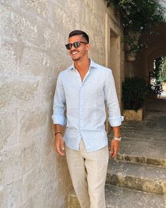 Destination Wedding Guest Outfit Men, Casual Men Outfits For Wedding, Men Graduation Guest Outfit, Mens Summer Party Outfit, Beach Proposal Outfits Men, Men’s Winery Outfit, Men’s Hamptons Style, Mens Beach Cocktail Attire, Hot Weather Wedding Guest Outfit Men