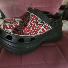 Size 10 Women Alabama Bling Crocs. I Can Add More Bling If Desired. Bling Crocs, Size 10 Women, Women's Crocs, Crocs Shoes, Alabama, I Can, Size 10, Women Shoes, 10 Things