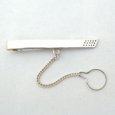 Strainer Tie bar- sterling silver $76.00 #etsy #elitesixteen #mujoyas Luxury Sterling Silver Bolo Tie For Gift, Adjustable Sterling Silver Bolo Tie, Chain Link Cufflinks, Gift Guide For Men, Silver Car, Tie Bar Clip, Dog Pendant, Tie Pin, Tie Clips