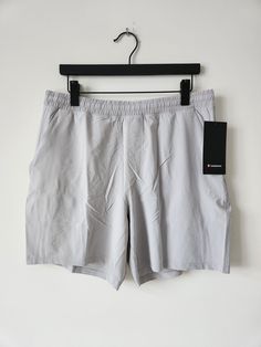 Lululemon Shorts With Pockets For Summer, Grey Shorts Outfit Men, Grey Shorts Outfit, Lulu Lemon Shorts, Lulu Shorts, Mens Shorts Outfits, Lululemon Men, Mens Lululemon, Lululemon Shorts