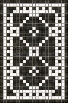 a black and white tile pattern with squares