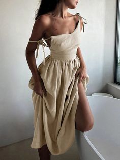 Cotton & Linen Backless Long Dress Womens Beach Fashion, Summer Fashion Beach, Maxi Sundress, Sling Dress, Suspender Dress, Cami Dress, Beach Dress, Spring Dresses