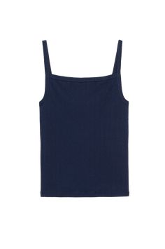 The Pointelle Square Neck Tank is crafted with 100% Organic Cotton, featuring a square neck and slim fit. Made in Los Angeles Fitted Tank Top With Straight Neckline In Solid Color, Fitted Tank Top With Straight Neckline, Chic Square Neck Top With Adjustable Straps, Cotton Seamless Square Neck Top, Classic Fitted Summer Camisole, Seamless Square Neck Cotton Tops, Fitted Top With Straight Neckline, Classic Fitted Cami Top, Fitted Seamless Tops With Straight Neckline