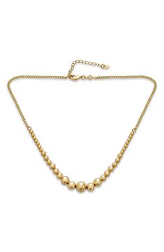 Graduated ball beads define this polished choker necklace that's gleaming in goldtone plating. Lobster clasp closure Goldtone plate Imported Bling Necklace, Ring Watch, Clutch Pouch, Keep Jewelry, Bling Jewelry, Ring Necklace, Card Wallet, Womens Jewelry Necklace