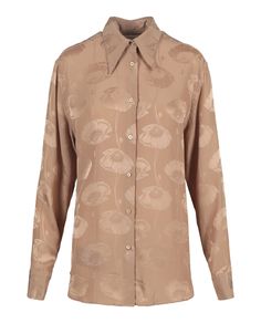 Front button closure | 100% Silk | Long sleeves,classic collar,button cuffs,curved hem | Made in ItalyImported