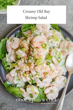 shrimp salad with creamy old bay shrimp and lettuce